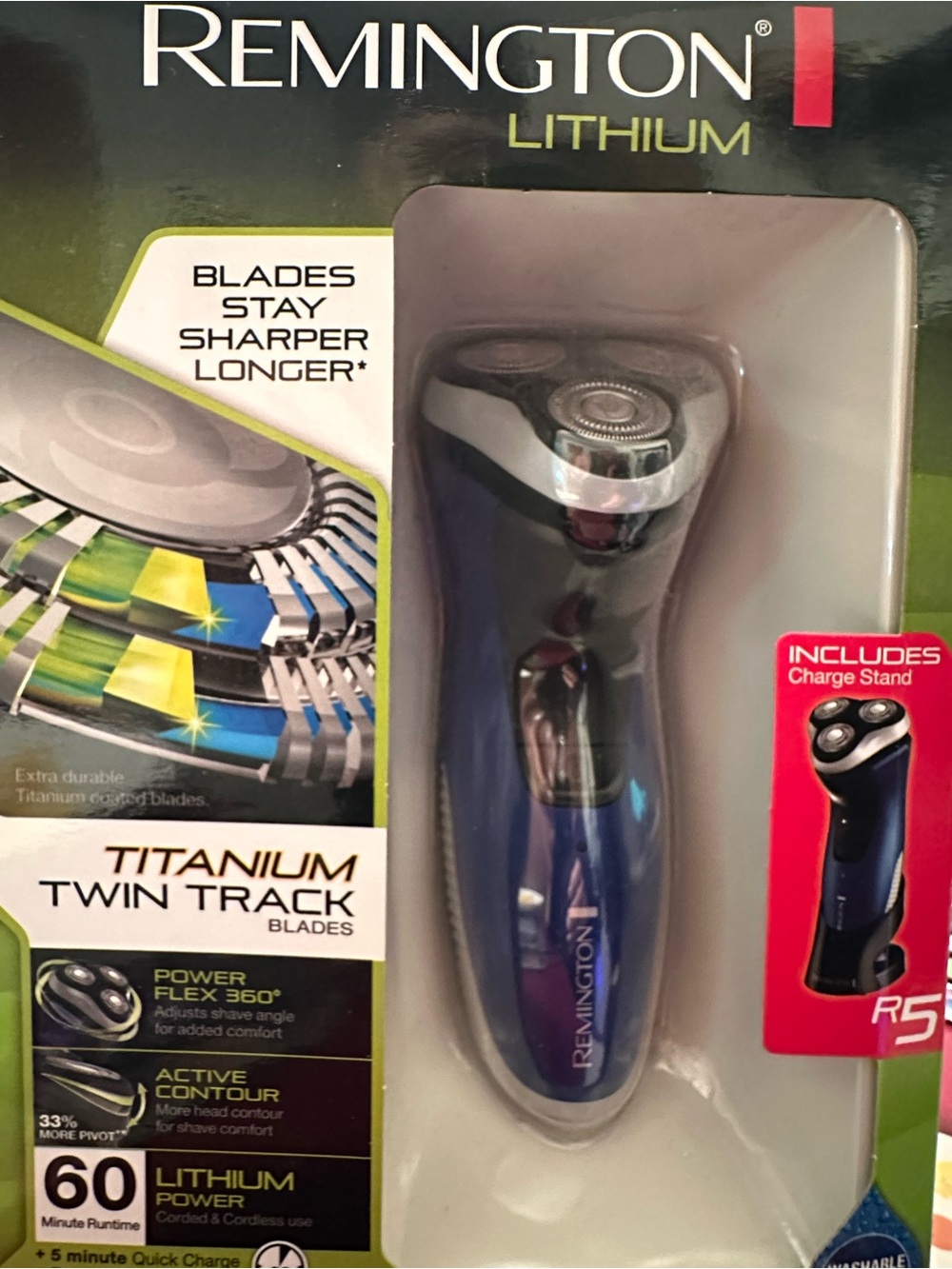 NWT Remington Blue and Black Electric Shaver with Lithium Power